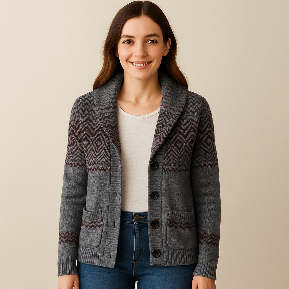 RVCA Maroon and Gray Knit Sweater